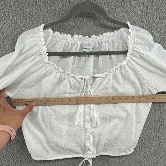 faithfull the brand blouse top tassels boho peasant resort beachy size 4 - Picture 5 of 12